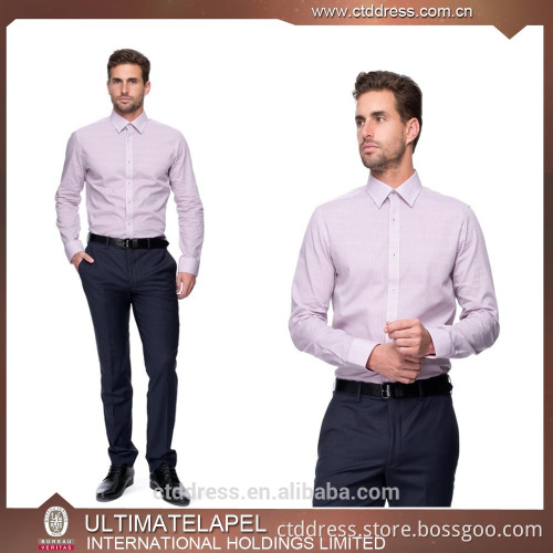 2015 wholesale hot sale 100% cotton light purple dress shirt design